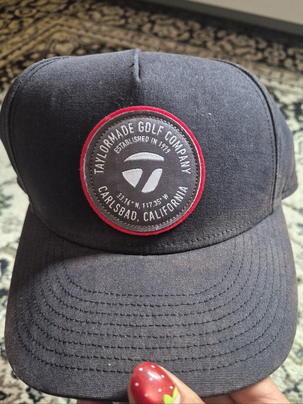 TaylorMade Black Cap with Red Trim Patch
